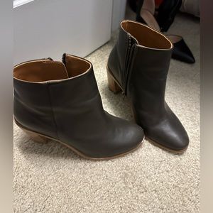 Dune London Khaki Green Booties